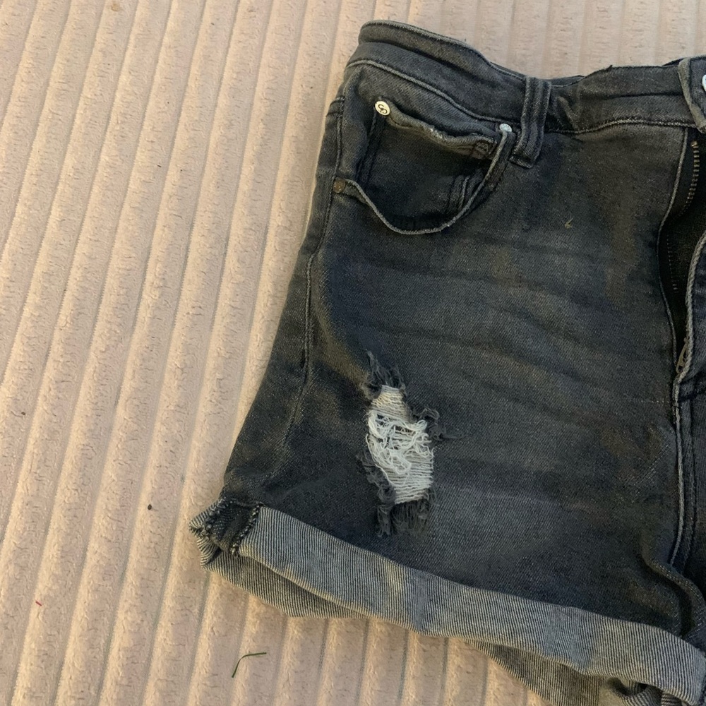 Celebrity Pink Distressed Black Jean Shorts